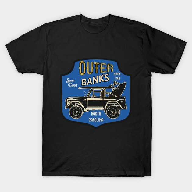 Outer Banks NC Badge T-Shirt by Golden Eagle Design Studio